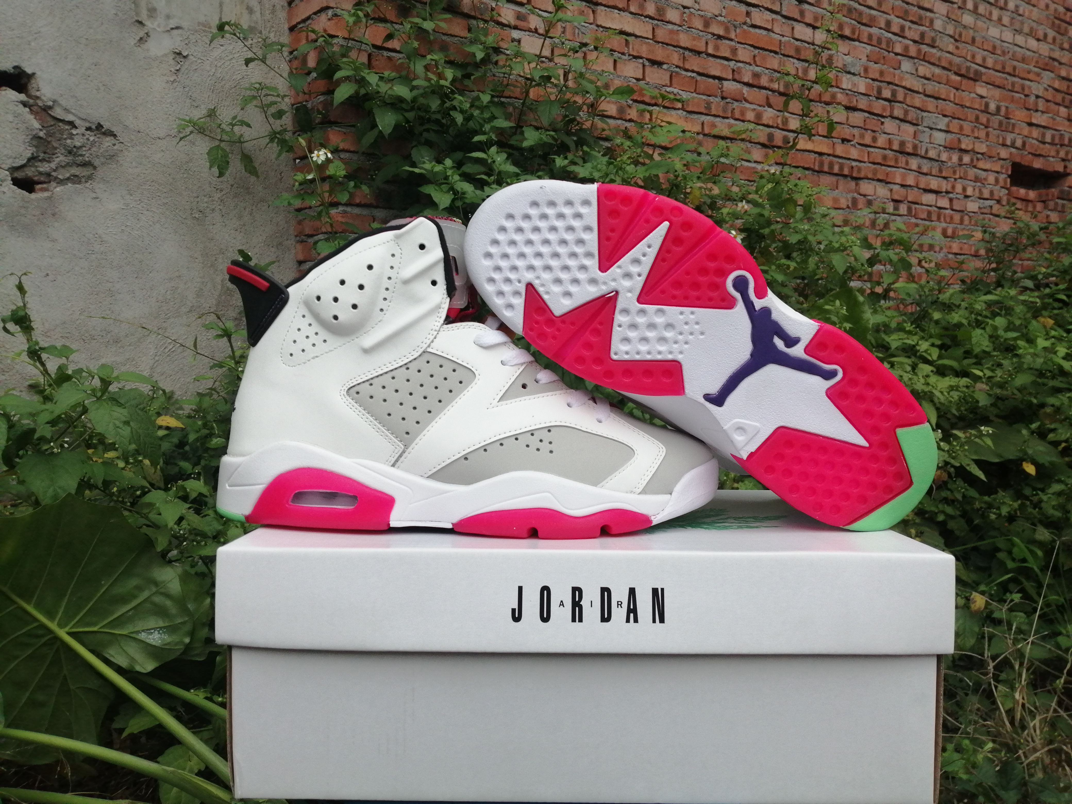 Air Jordan 6 Hare White Grey Red Shoes